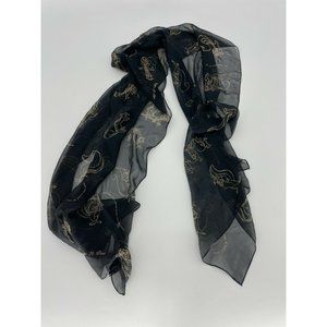 Pepe Le Pew Rare Warner Brothers Black Rectangle Scarf Women's 65" x 18" Rare